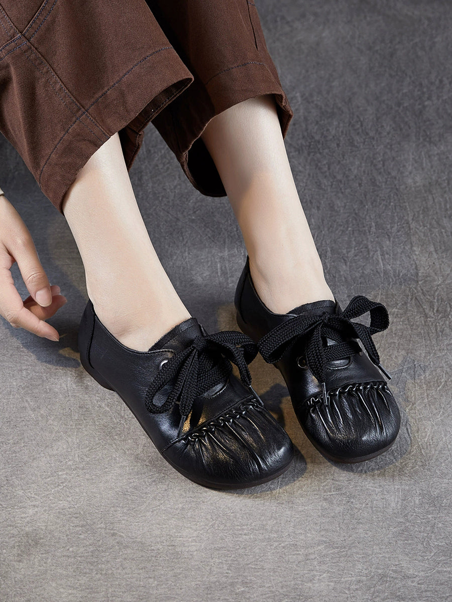 Women Summer Soft Leather Strap Low Heel Shoes