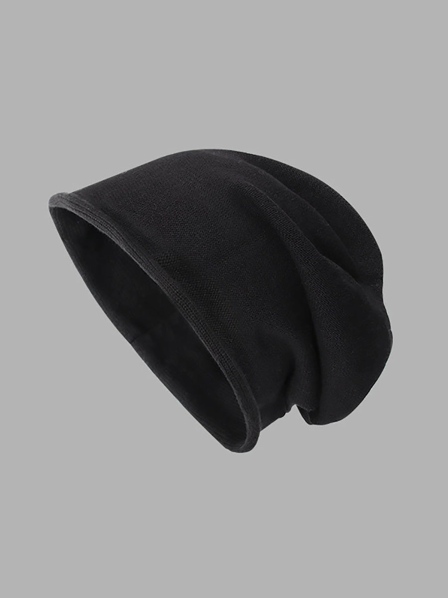 Women Autumn Casual Pure Color Knitted Hat