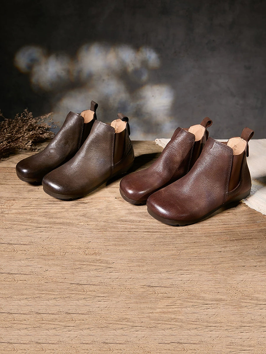 Women Autumn Genuine Leather Ankle Boots