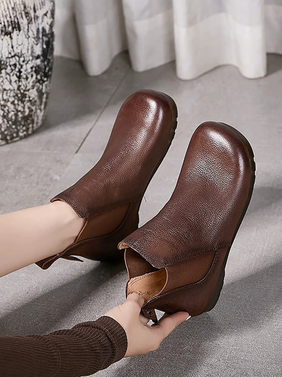 Women Autumn Genuine Leather Ankle Boots