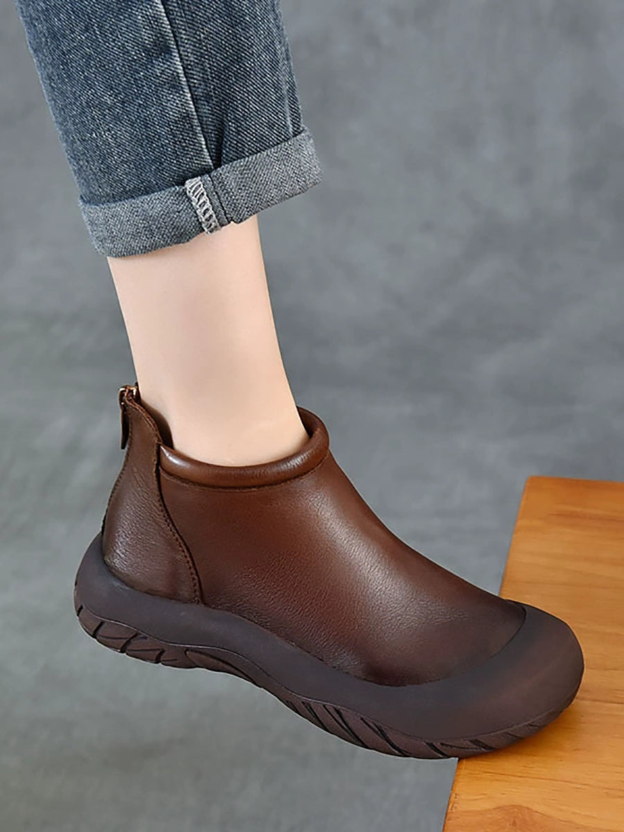 Women Autumn Genuine Leather Ankle Boots