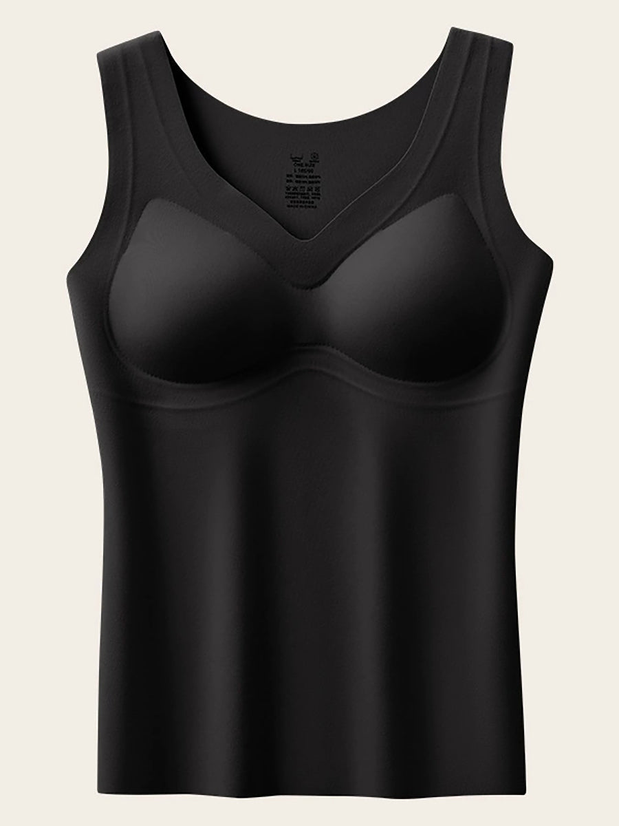 Women Autumn Casual Pure Color V-Neck Bottom Vest