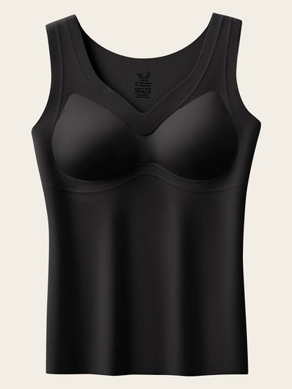 Women Autumn Casual Pure Color V-Neck Bottom Vest