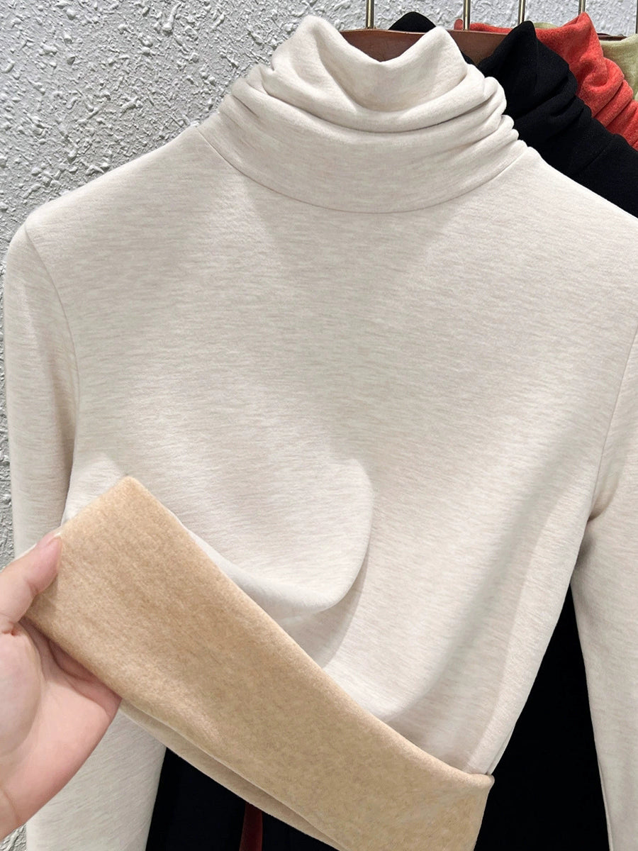 Women Autumn Casual Warm Turtleneck Bottom Blouse