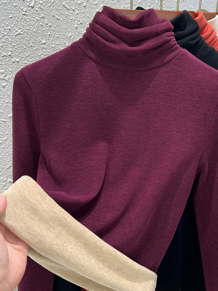 Women Autumn Casual Warm Turtleneck Bottom Blouse