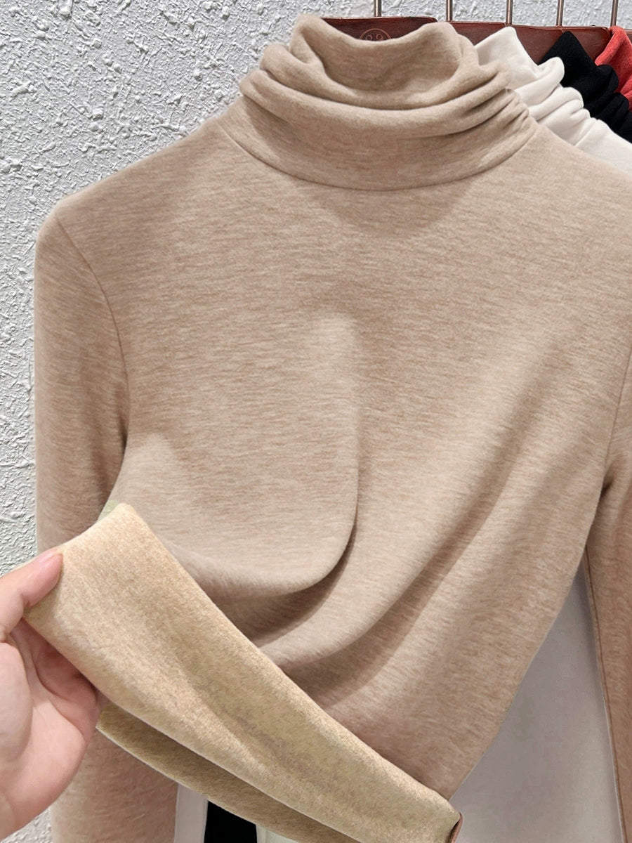 Women Autumn Casual Warm Turtleneck Bottom Blouse