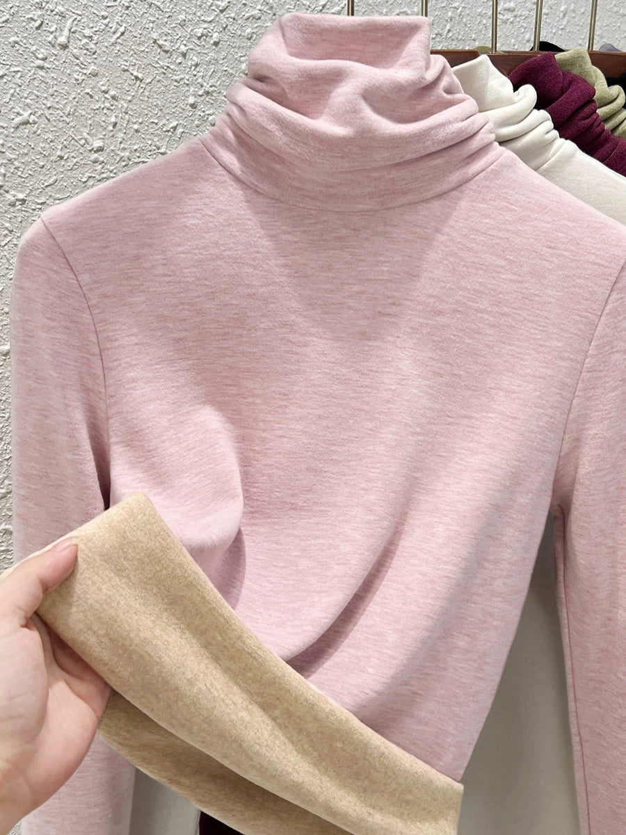 Women Autumn Casual Warm Turtleneck Bottom Blouse