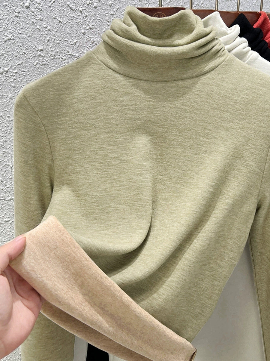 Women Autumn Casual Warm Turtleneck Bottom Blouse