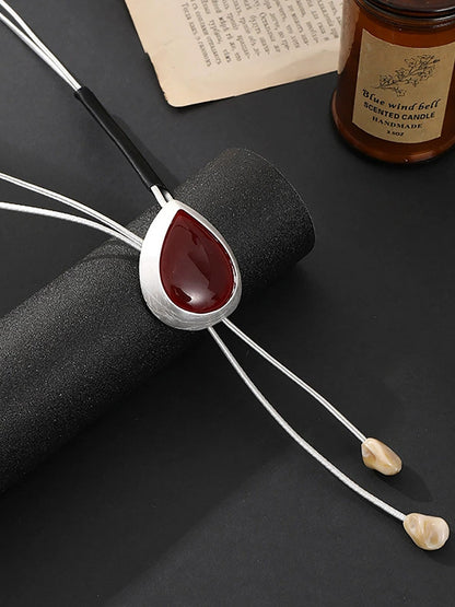 Women Fashion Alloy Stone Pandent Necklace