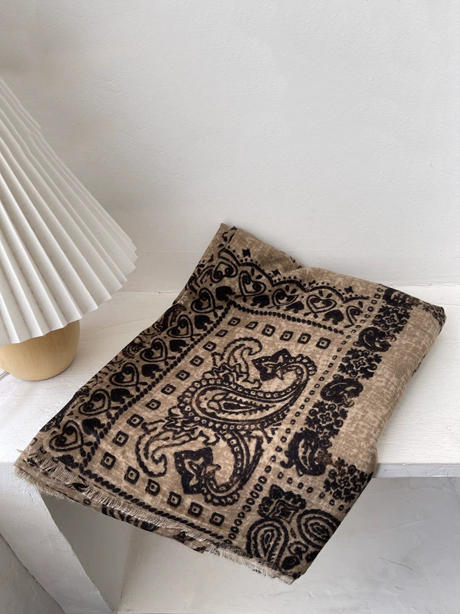 Women Vintage Print Shawl Scarf