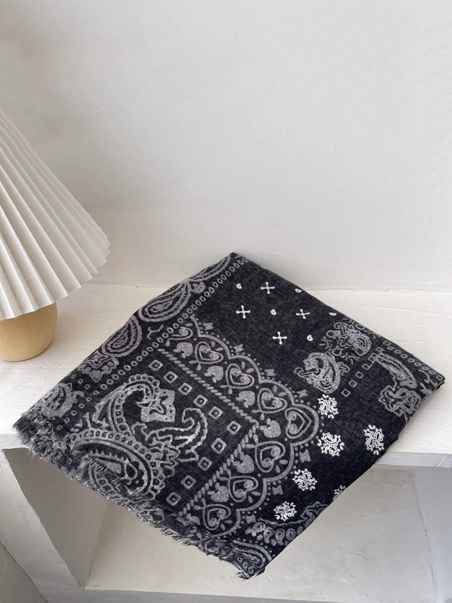 Women Vintage Print Shawl Scarf