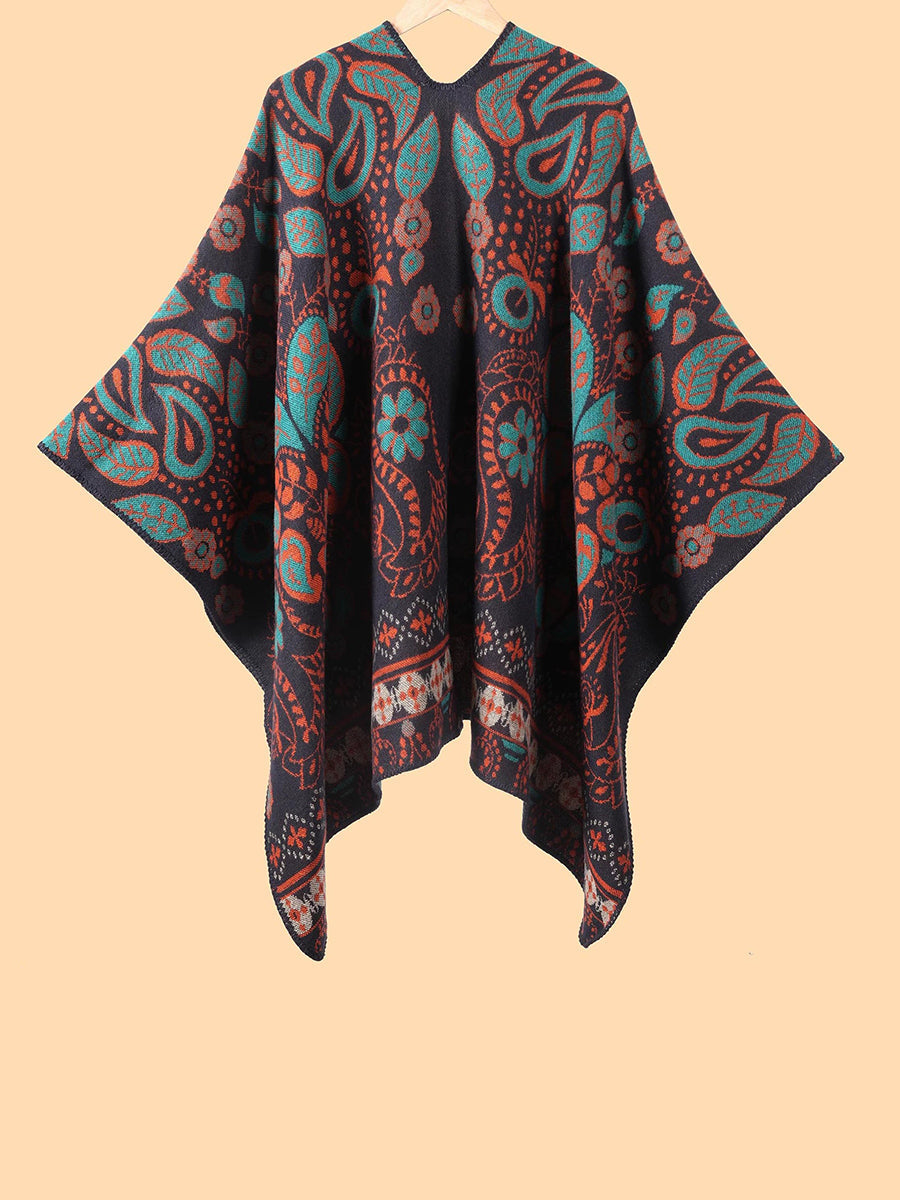 Winter Warm Flower Jacquard Shawl Scarf