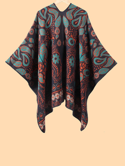 Winter Warm Flower Jacquard Shawl Scarf