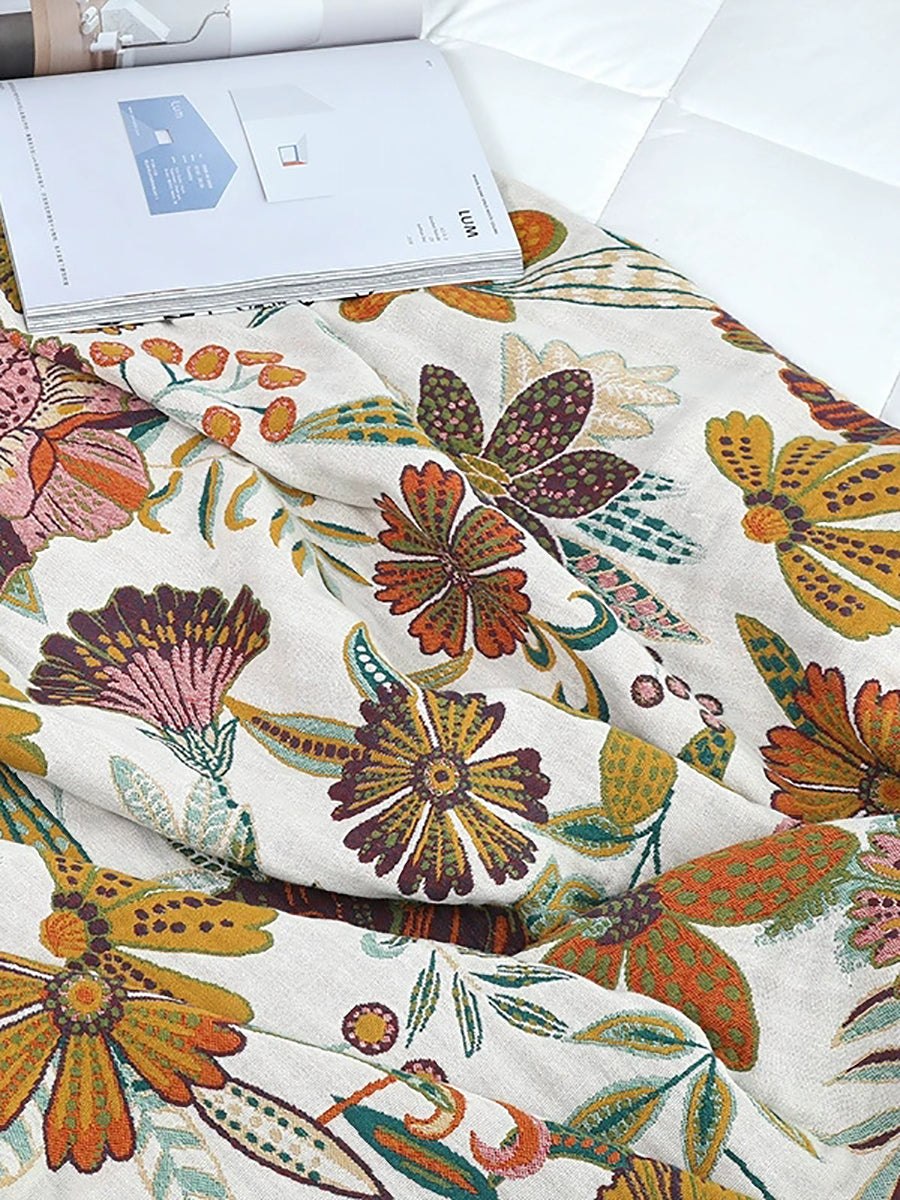 100%Cotton Flower Adult Bedcover Sofa Blanket