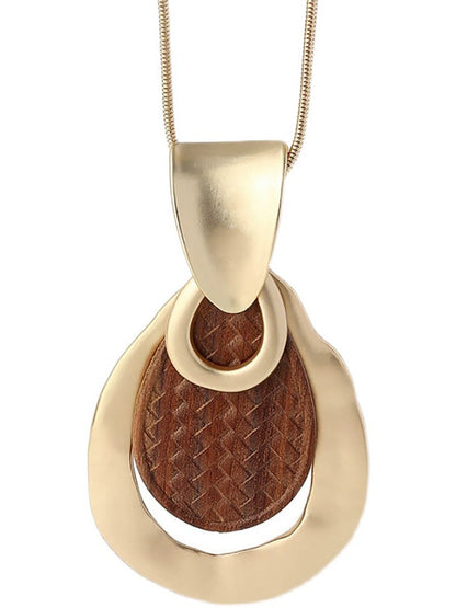 Women Fashion Alloy Wood Necklace