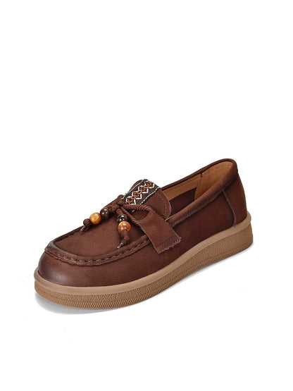Women Vintage Genuine Leather Low Heel Shoes