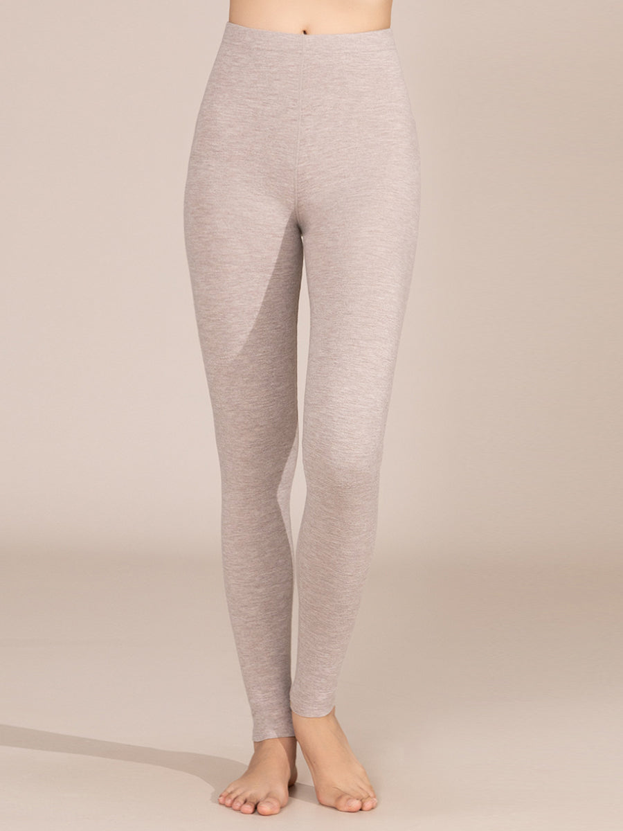 Women Autumn Warm Pure Color High Waist Leggings