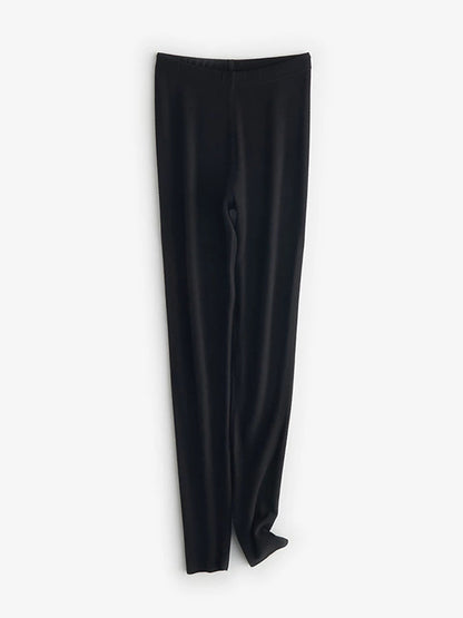 Women Autumn Warm Pure Color High Waist Leggings