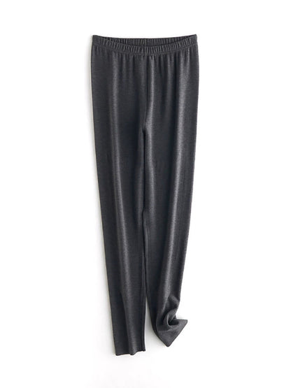 Women Autumn Warm Pure Color High Waist Leggings