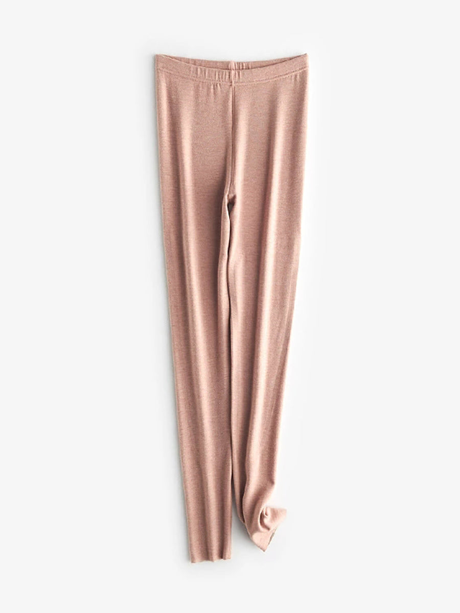 Women Autumn Warm Pure Color High Waist Leggings