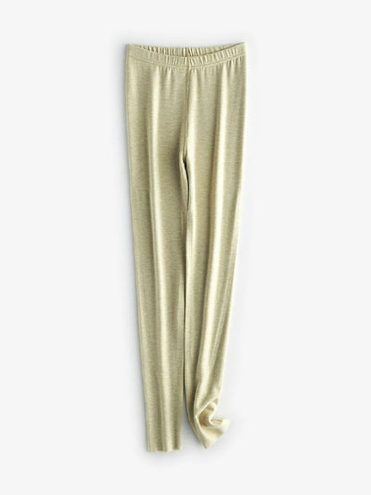 Women Autumn Warm Pure Color High Waist Leggings