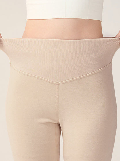 Women Autumn Warm Pure Color High Waist Leggings