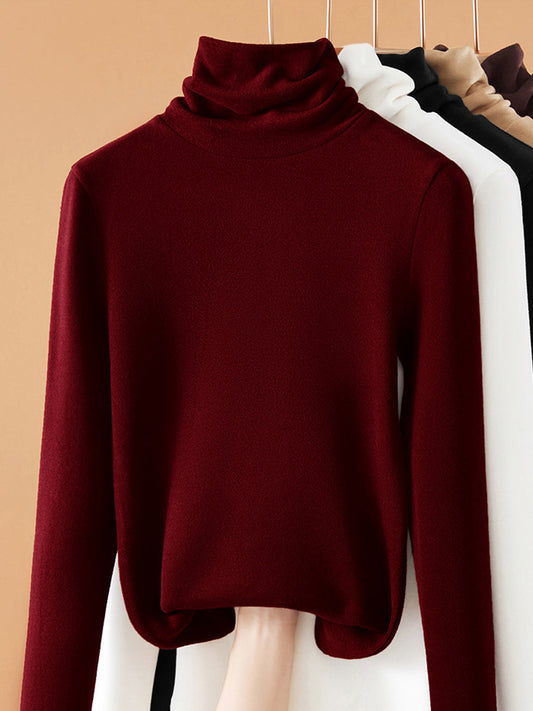 Women Autumn Casual Warm Turtleneck Bottom Blouse