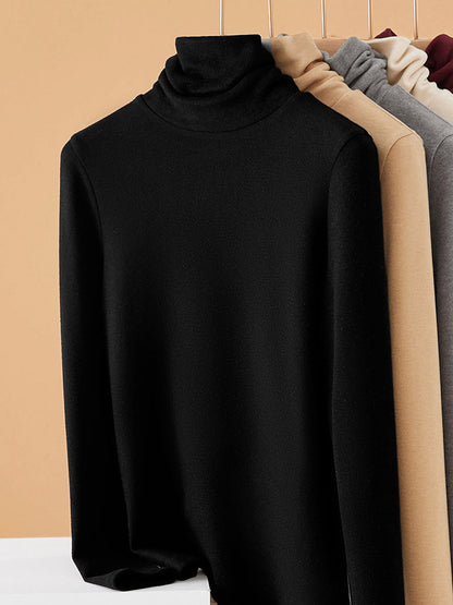 Women Autumn Casual Warm Turtleneck Bottom Blouse