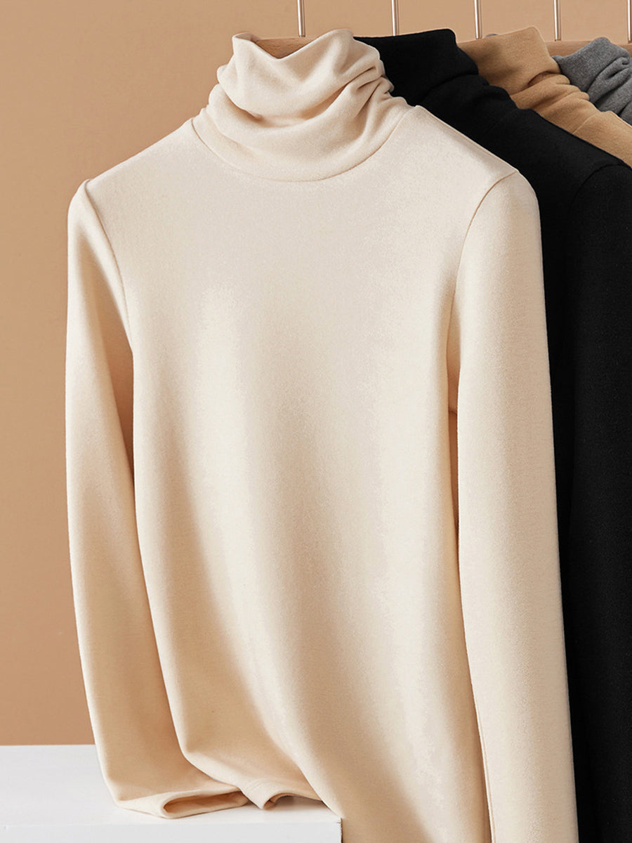 Women Autumn Casual Warm Turtleneck Bottom Blouse
