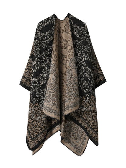 Women Winter Warm Flower Shawl