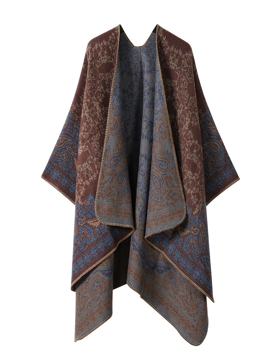 Women Winter Warm Flower Shawl