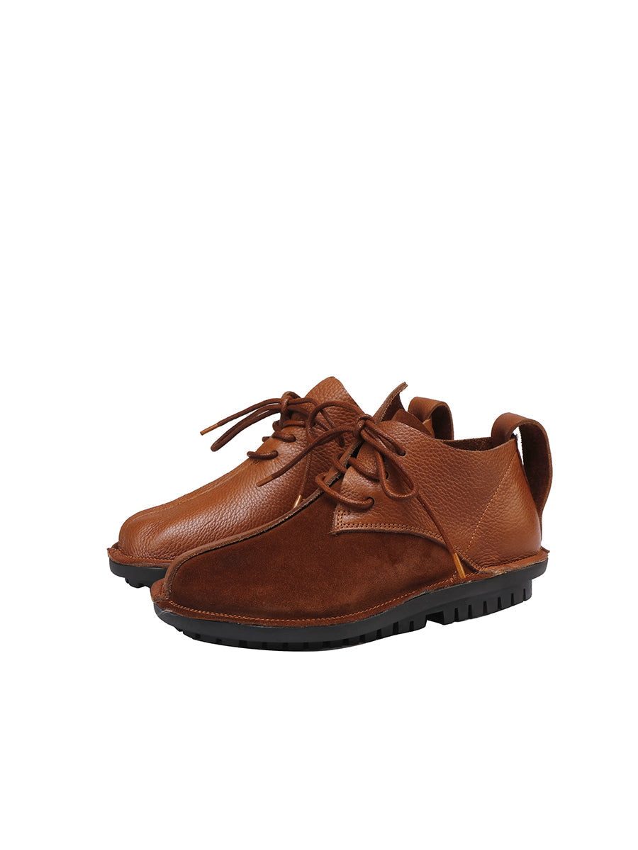 Women Vintage Genuine Leather Strap Flat Shoes