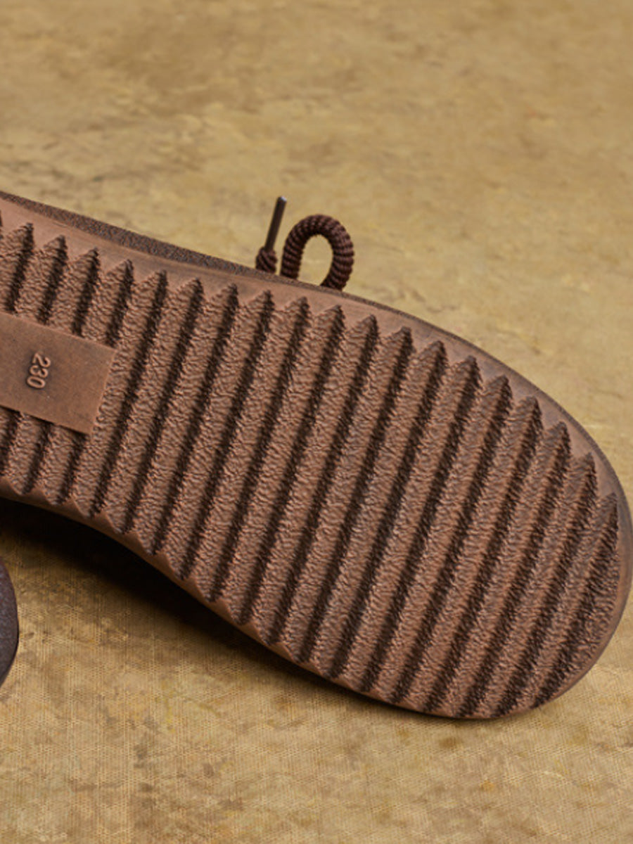 Women Autumn Genuine Leather Flat Ankle Boots