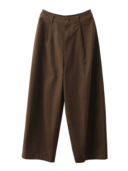Women Autumn Casual Pure Color 100%Cotton Harem Pants