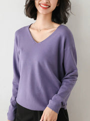 Purple/V-Neck