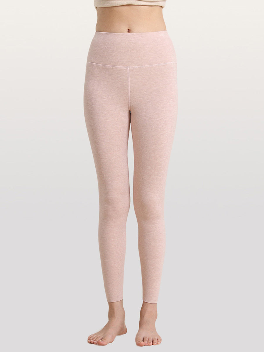 Women Autumn Warm Pure Color High Waist Leggings