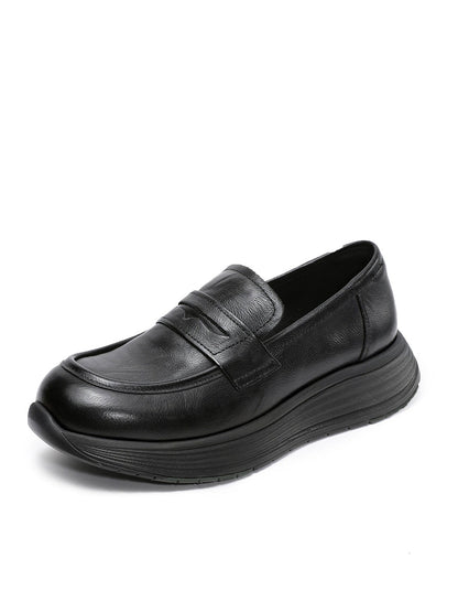 Women Vintage Genuine Leather Platform Shoes