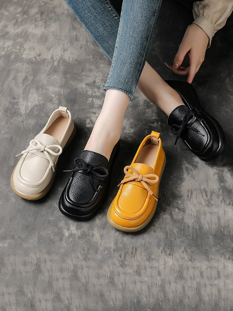 Women Vintage Genuine Leather Soft Flat Shoes