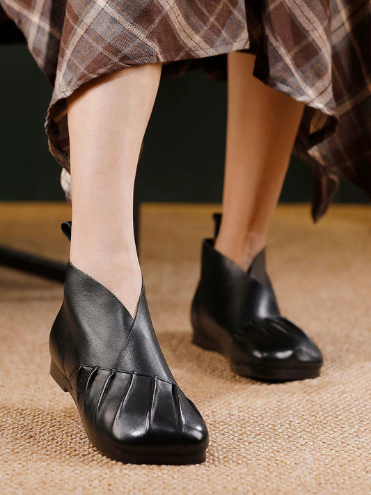 Women Autumn Soft Leather Spliced Shoes