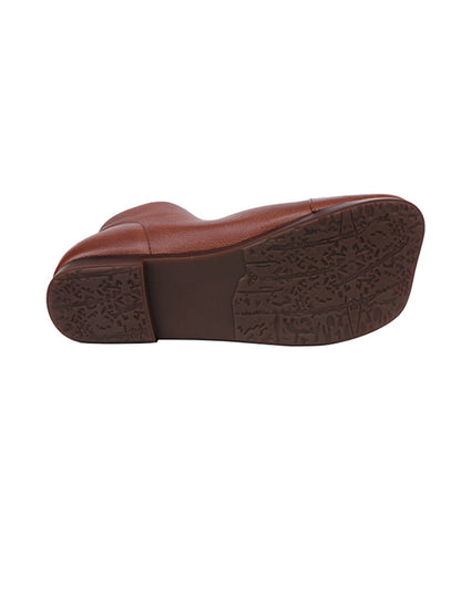 Women Autumn Soft Leather Spliced Shoes