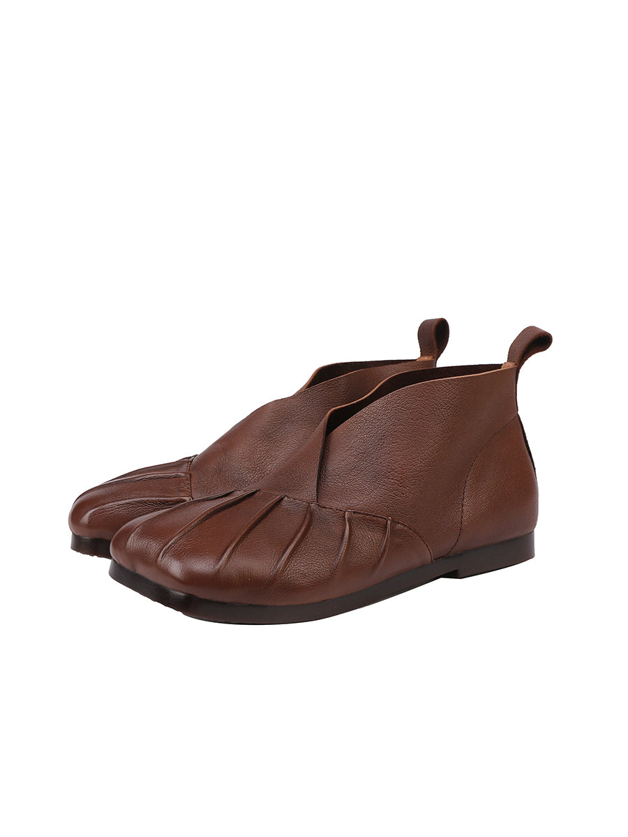 Women Autumn Soft Leather Spliced Shoes