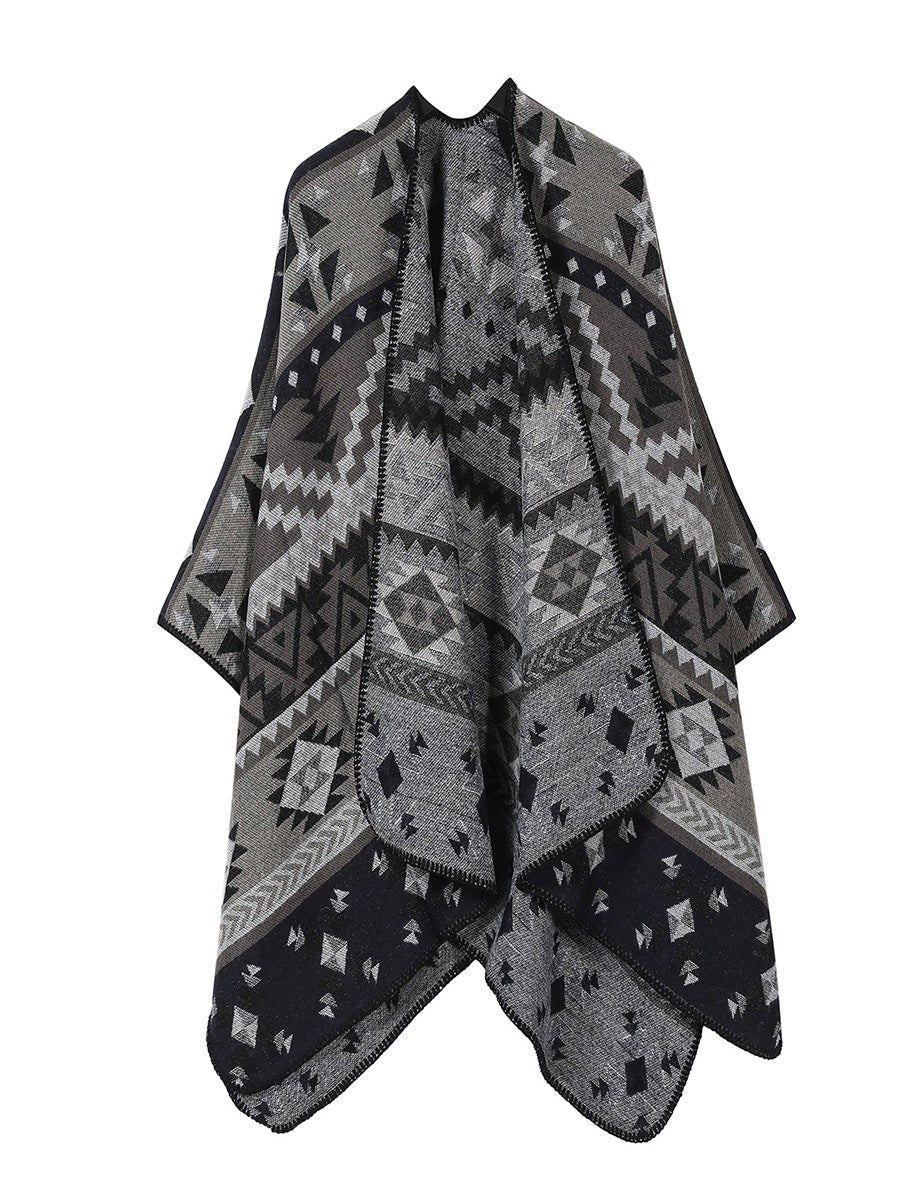 Women Vintage Geometric Warm Travel Shawl