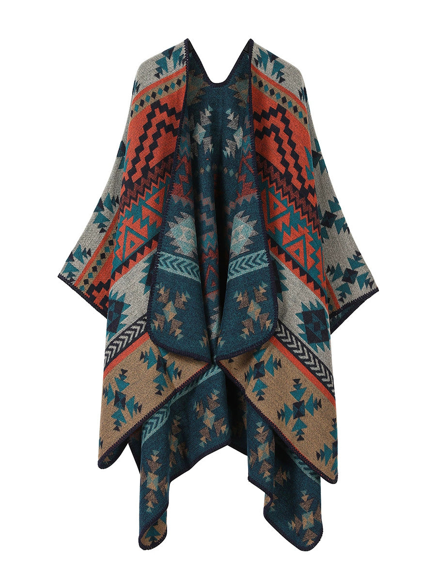 Women Vintage Geometric Warm Travel Shawl