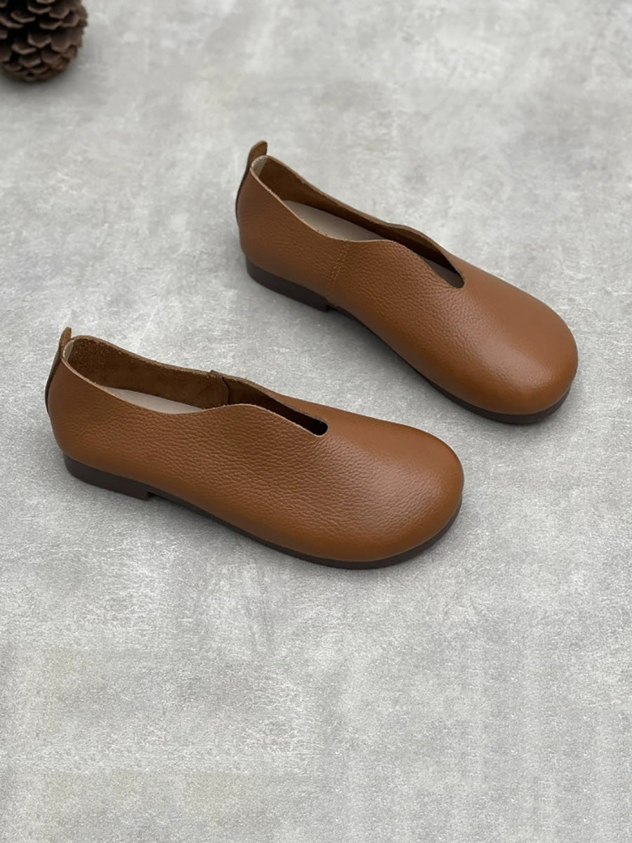 Women Casual Soft Leather Low Heel Shoes