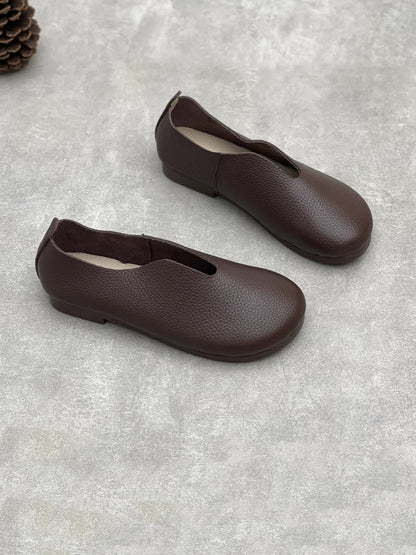 Women Casual Soft Leather Low Heel Shoes