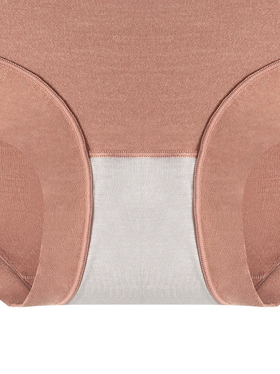 6 Pieces Women Winter Pure Color High Waist Underwear