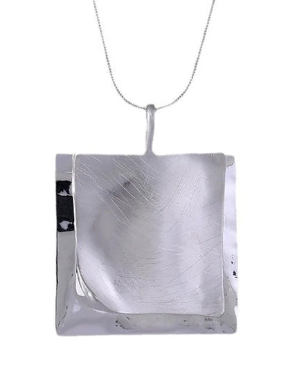 Fashion Square Alloy Long Pandent Necklace