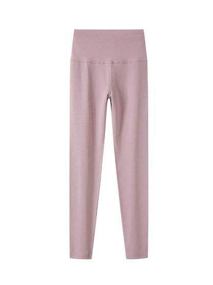 Women Autumn Warm Pure Color High Waist Leggings