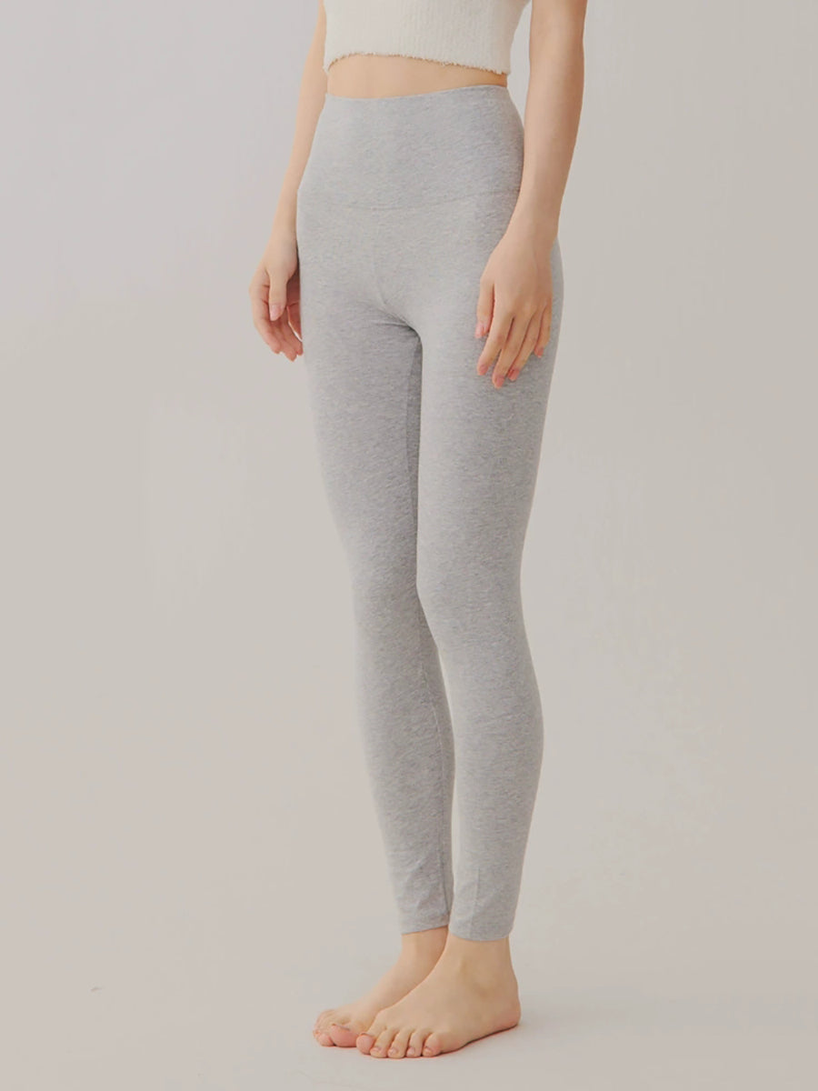 Women Autumn Warm Pure Color High Waist Leggings