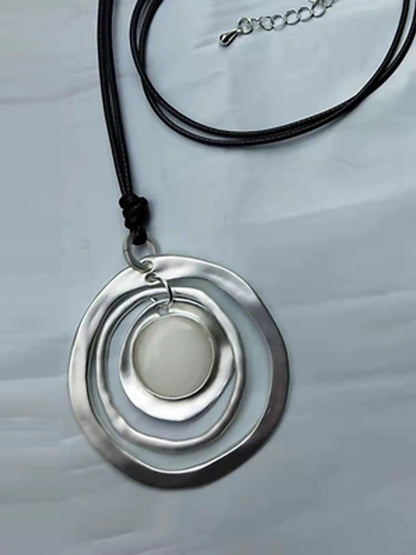 Fashion Matte Alloy Geometric Sweater Necklace